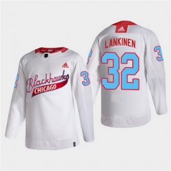 Men Chicago Blackhawks 32 Kevin Lankinen 2022 Community Night White Stitched jersey