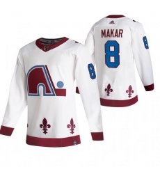 Men Colorado Avalanche 8 Cale Makar White Adidas 2020 21 Reverse Retro Alternate NHL Jersey