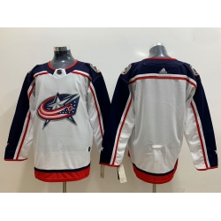 Blue Jackets Blank White Adidas Jersey