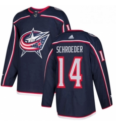 Mens Adidas Columbus Blue Jackets 14 Jordan Schroeder Authentic Navy Blue Home NHL Jersey 