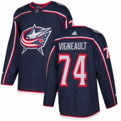 Mens Adidas Columbus Blue Jackets 74 Sam Vigneault Premier Navy Blue Home NHL Jersey 