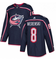 Mens Adidas Columbus Blue Jackets 8 Zach Werenski Premier Navy Blue Home NHL Jersey 