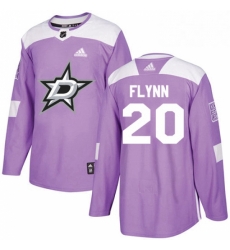 Mens Adidas Dallas Stars 20 Brian Flynn Authentic Purple Fights Cancer Practice NHL Jersey 