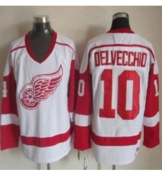 Detroit Red Wings #10 Alex Delvecchio White CCM Throwback Stitched NHL jersey