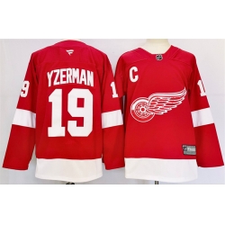 Men Detroit Red Wings 19 Steve Yzerman Red 2024 25 Stitched Jersey