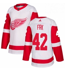 Mens Adidas Detroit Red Wings 42 Martin Frk Authentic White Away NHL Jersey 