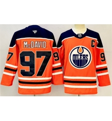 Men Edmonton Oilers 97 Connor McDavid Orange 2024 25 With C Patch Heritage Classic Primegreen Stitched Jersey