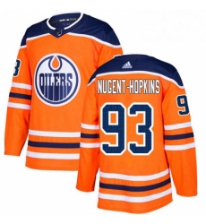 Mens Adidas Edmonton Oilers 93 Ryan Nugent Hopkins Premier Orange Home NHL Jersey 