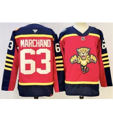 Men Florida Panthers 63 Brad Marchand Red 2026 2026 Winter Classic Stitched Hockey Jersey