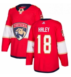 Mens Adidas Florida Panthers 18 Micheal Haley Premier Red Home NHL Jersey 