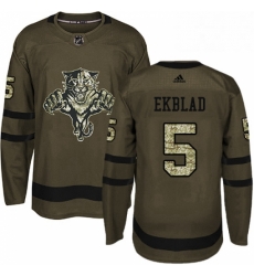 Mens Adidas Florida Panthers 5 Aaron Ekblad Premier Green Salute to Service NHL Jersey 