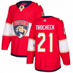 Youth Adidas Florida Panthers 21 Vincent Trocheck Authentic Red Home NHL Jersey 