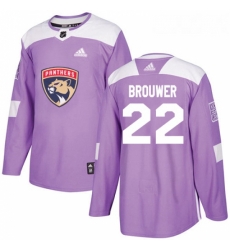 Youth Adidas Florida Panthers 22 Troy Brouwer Authentic Purple Fights Cancer Practice NHL Jersey 