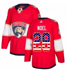 Youth Adidas Florida Panthers 28 Serron Noel Authentic Red USA Flag Fashion NHL Jersey 