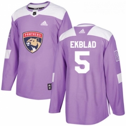 Youth Adidas Florida Panthers 5 Aaron Ekblad Authentic Purple Fights Cancer Practice NHL Jersey 