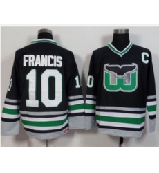 Hartford Whalers #10 Ron Francis Black CCM Throwback Stitched NHL Jersey