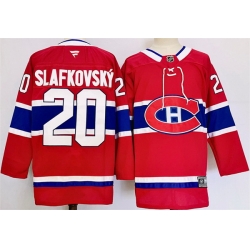 Men Montreal Canadiens 20 Juraj Slafkovsky Red 2024 25 Stitched Jersey