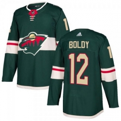 Men Minnesota Wild 12 Matt Boldy Green Stitched Jerse