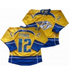 Nashville Predators #12 Mike Fisher Yellow Jersey