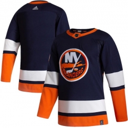 Men New York Islanders Blank Navy 2020 21 Reverse Retro Adidas Jersey