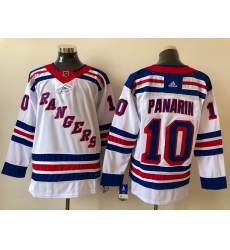 Men New York Rangers Artemi Panarin 10 White Adidas 2020 21 Reverse Retro Alternate NHL Jersey