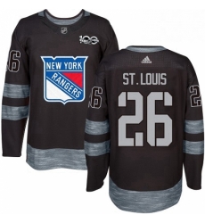 Mens Adidas New York Rangers 26 Martin St Louis Premier Black 1917 2017 100th Anniversary NHL Jersey 