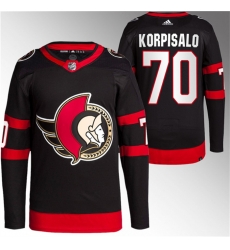 Men Ottawa Senators 70 Joonas Korpisalo Black Stitched Jersey