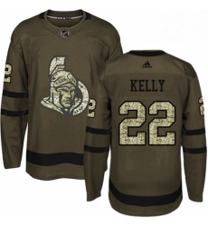 Mens Adidas Ottawa Senators 22 Chris Kelly Premier Green Salute to Service NHL Jersey 