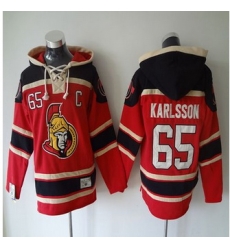 Ottawa Senators #65 Erik Karlsson Red Sawyer Hooded Sweatshirt Stitched NHL