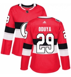 Womens Adidas Ottawa Senators 29 Johnny Oduya Authentic Red 2017 100 Classic NHL Jersey 