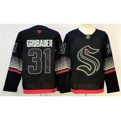 Men Seattle Kraken  31 Philipp Grubauer Black 2026 Alternate Stitched Hockey Jersey
