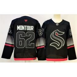 Men Seattle Kraken  62 Brandon Montour Black 2026 Alternate Stitched Hockey Jersey