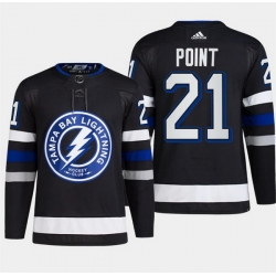 Men Tampa Bay Lightning 21 Brayden Point Black Alternate Premier Breakaway Stitched Jersey