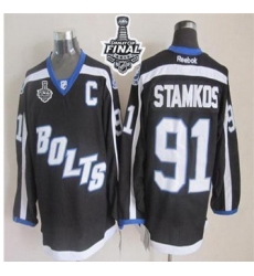 Tampa Bay Lightning #91 Steven Stamkos Black Third 2015 Stanley Cup Stitched NHL jersey