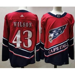 Men Washington Capitals 43 Tom Wilson Red 2020 21 Reverse Retro Adidas Jersey