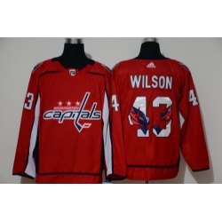 Men Washington Capitals 43 Tom Wilson Red Adidas Fashion Jersey