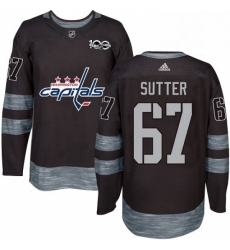 Mens Adidas Washington Capitals 67 Riley Sutter Authentic Black 1917 2017 100th Anniversary NHL Jerse