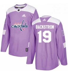 Youth Adidas Washington Capitals 19 Nicklas Backstrom Authentic Purple Fights Cancer Practice NHL Jersey 