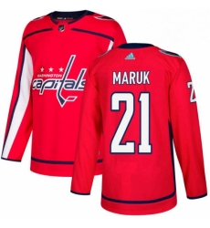 Youth Adidas Washington Capitals 21 Dennis Maruk Premier Red Home NHL Jersey 