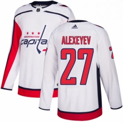 Youth Adidas Washington Capitals 27 Alexander Alexeyev Authentic White Away NHL Jerse