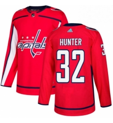 Youth Adidas Washington Capitals 32 Dale Hunter Authentic Red Home NHL Jersey 