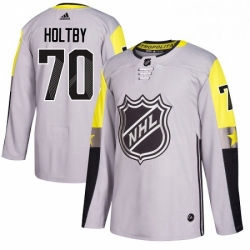 Youth Adidas Washington Capitals 70 Braden Holtby Authentic Gray 2018 All Star Metro Division NHL Jersey 