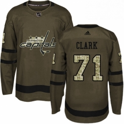 Youth Adidas Washington Capitals 71 Kody Clark Premier Green Salute to Service NHL Jersey 