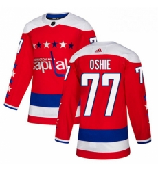 Youth Adidas Washington Capitals 77 TJ Oshie Authentic Red Alternate NHL Jersey 