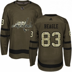 Youth Adidas Washington Capitals 83 Jay Beagle Authentic Green Salute to Service NHL Jersey 