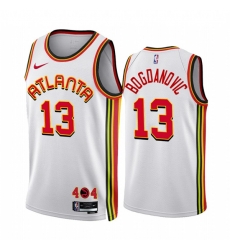 Men's Atlanta Hawks #13 Bogdan Bogdanovic 2022-23 White Association Edition Stitched Jersey