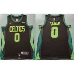 Men Boston Celtics 0 Jayson Tatum Black 2024 25 City Edition Statement Edition Stitched Basketball Jersey