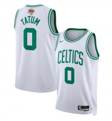 Men Boston Celtics 0 Jayson Tatum White 2024 Finals Association Edition Stitched Basketball Jersey