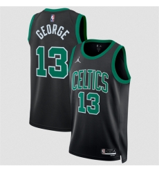 Men Boston Celtics 13 Paul George Black Statement Edition Stitched Basketball Jersey Men Boston Celtics 13 Paul George Black Statement Edition Stitched Basketball Jersey