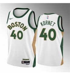 Men Boston Celtics 40 Luke Kornet White 2023 24 City Edition Stitched Basketball Jersey